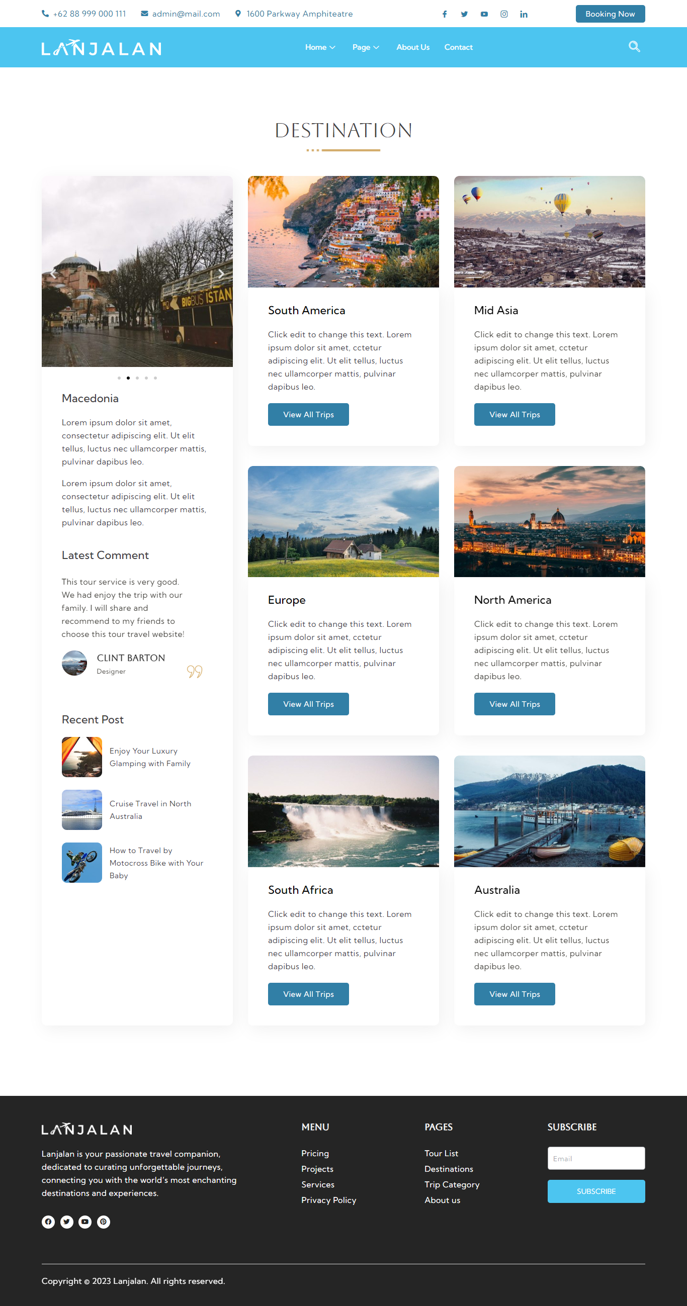 Lanjalan Tour & Travel Elementor Template Kit by tedsign ThemeForest